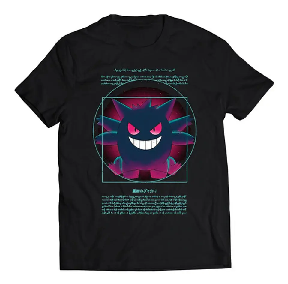 Polera Pokémon Gengar Da Vinci | Ropa Gamer 1