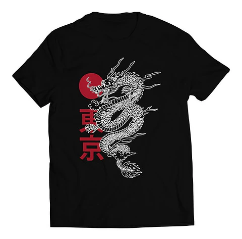 Polera Dragon - White Dragon | Estilo Exclusivo