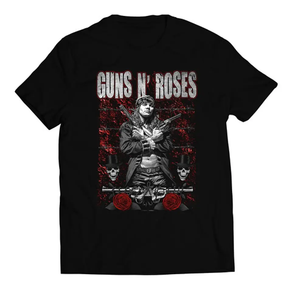 Polera Guns N Roses - Axl Rose B/w And Red | Rock 1