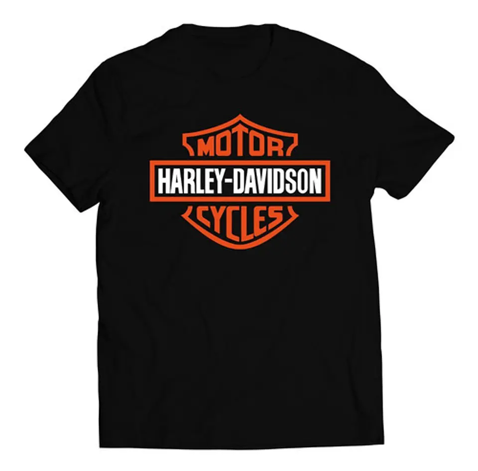 Polera Marcas - Harley-davidson - White And Orange | Estilo Exclusivo 1