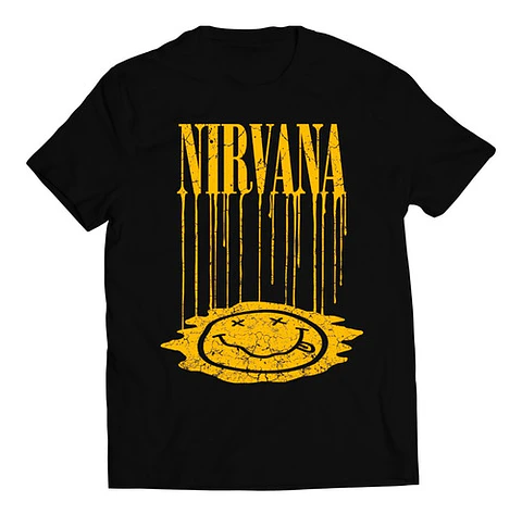 Polera Nirvana - Dripping Smiley Face | Rock