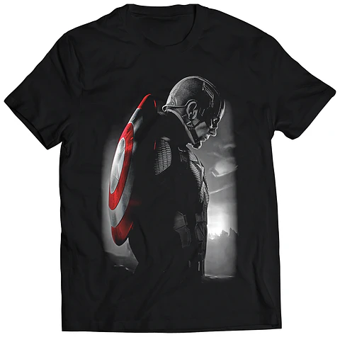 Polera Marvel - Capitan America Black n' White | Estilo Exclusivo