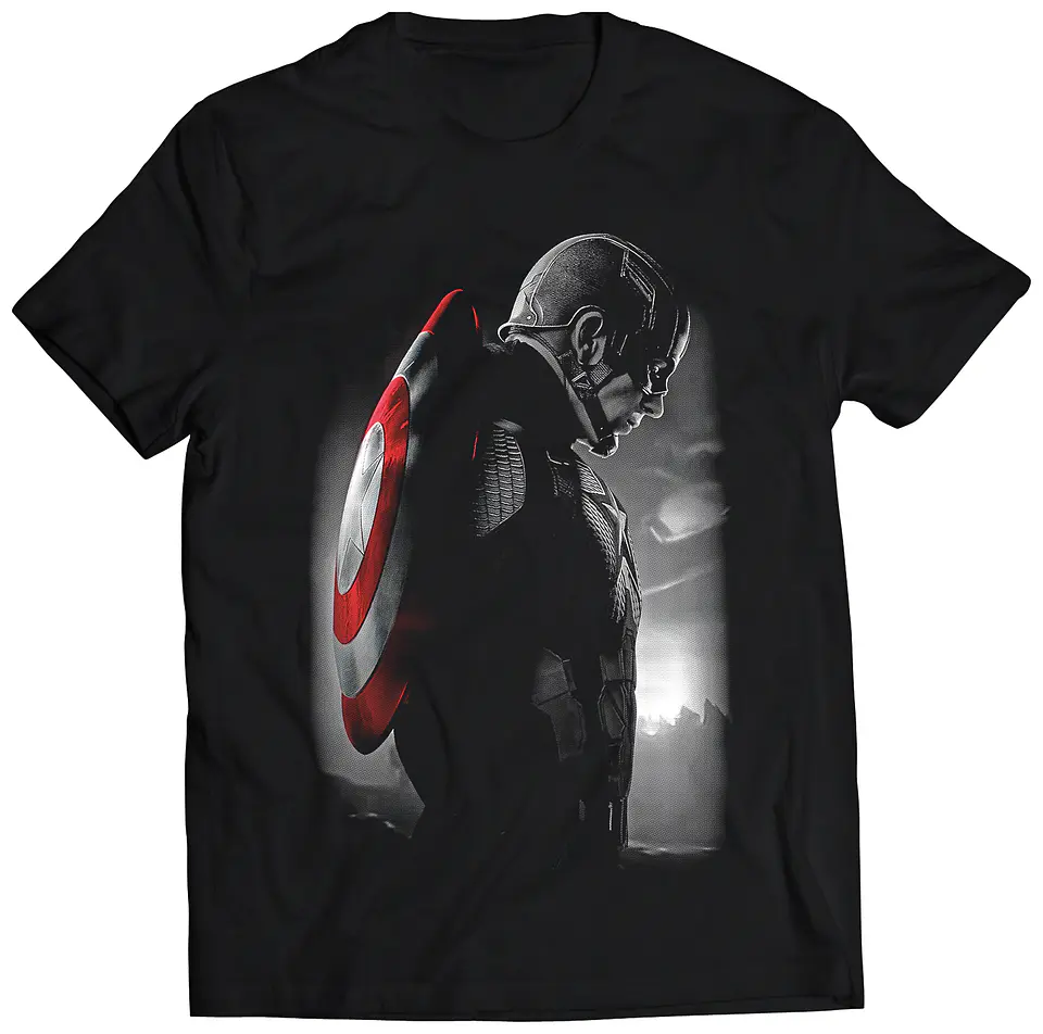 Polera Marvel - Capitan America Black n' White | Estilo Exclusivo 1