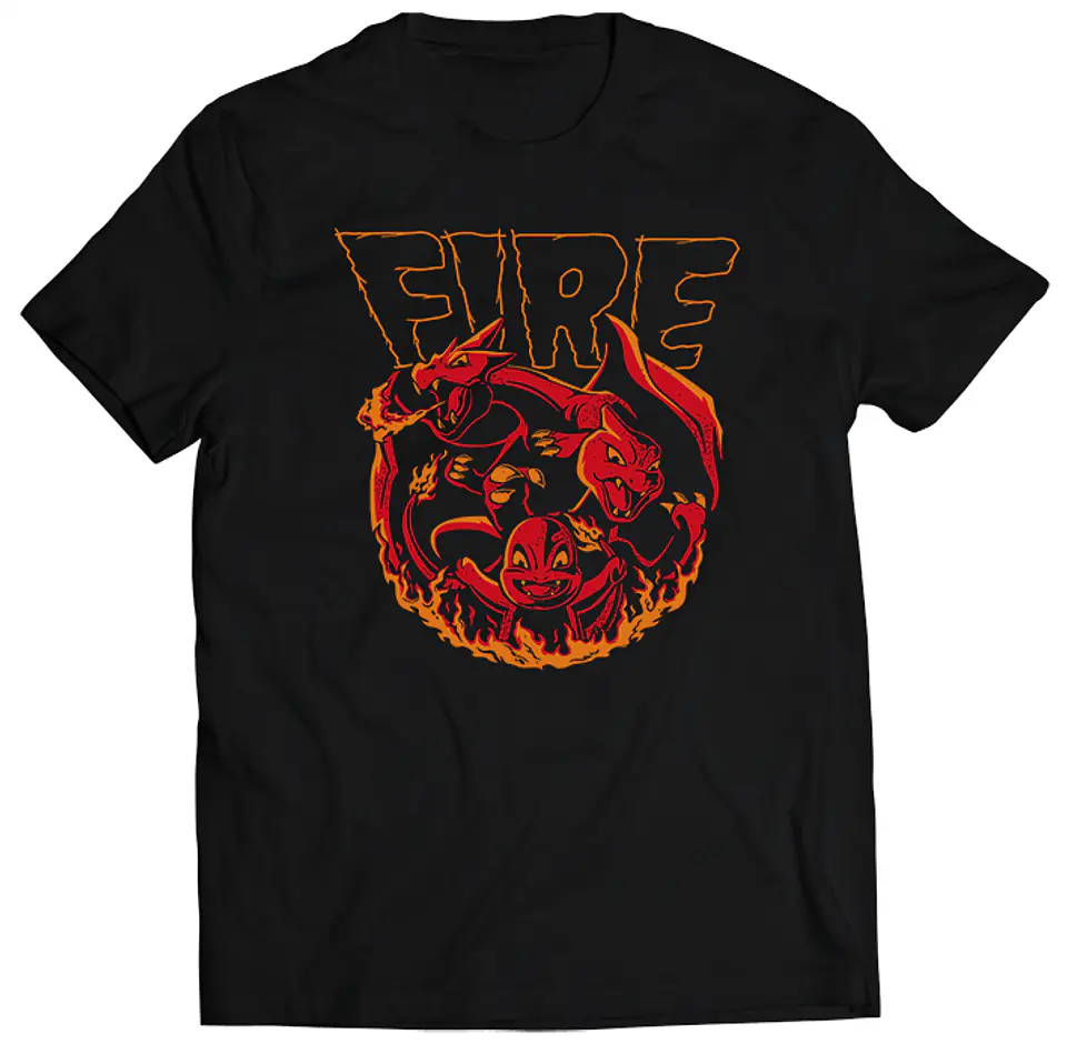 Polera Pokémon - Fire Type | Ropa Gamer 1