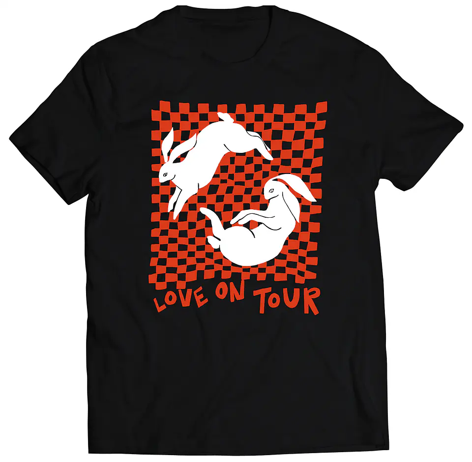 Polera Harry Styles - Love on Tour Orange Conejitos | Música Pop 1