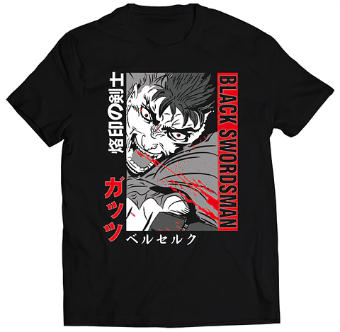 Polera Berserk Black Swordsman | Anime Japonés