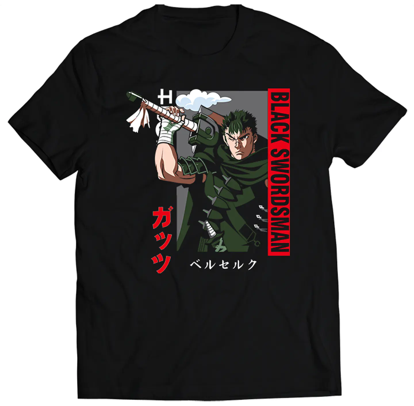 Polera Berserk Black Swordsman en Verde | Anime Japonés 1