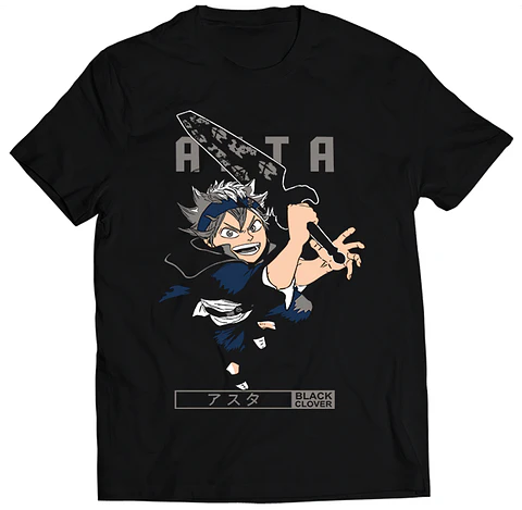 Polera Black Clover Asta Grey | Anime Japonés