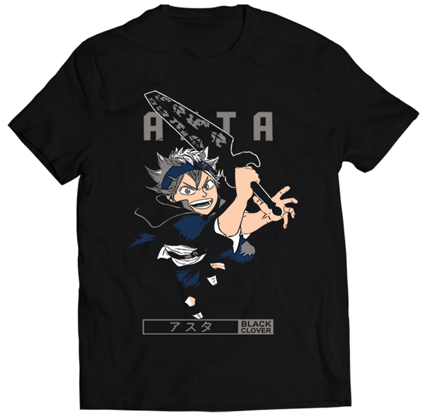 Polera Black Clover Asta Grey | Anime Japonés 1