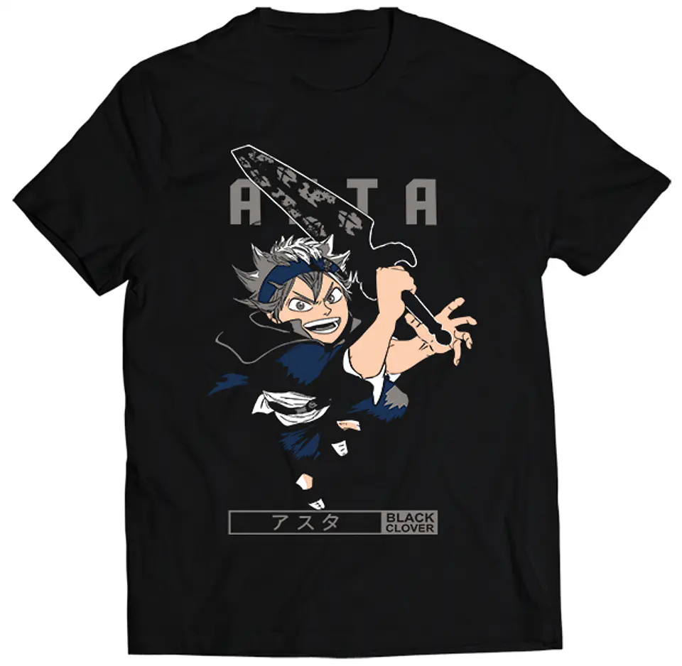 Polera Black Clover Asta Grey | Anime Japonés 1