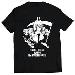 Polera Anime Chainsaw Man - My Name Is POWER