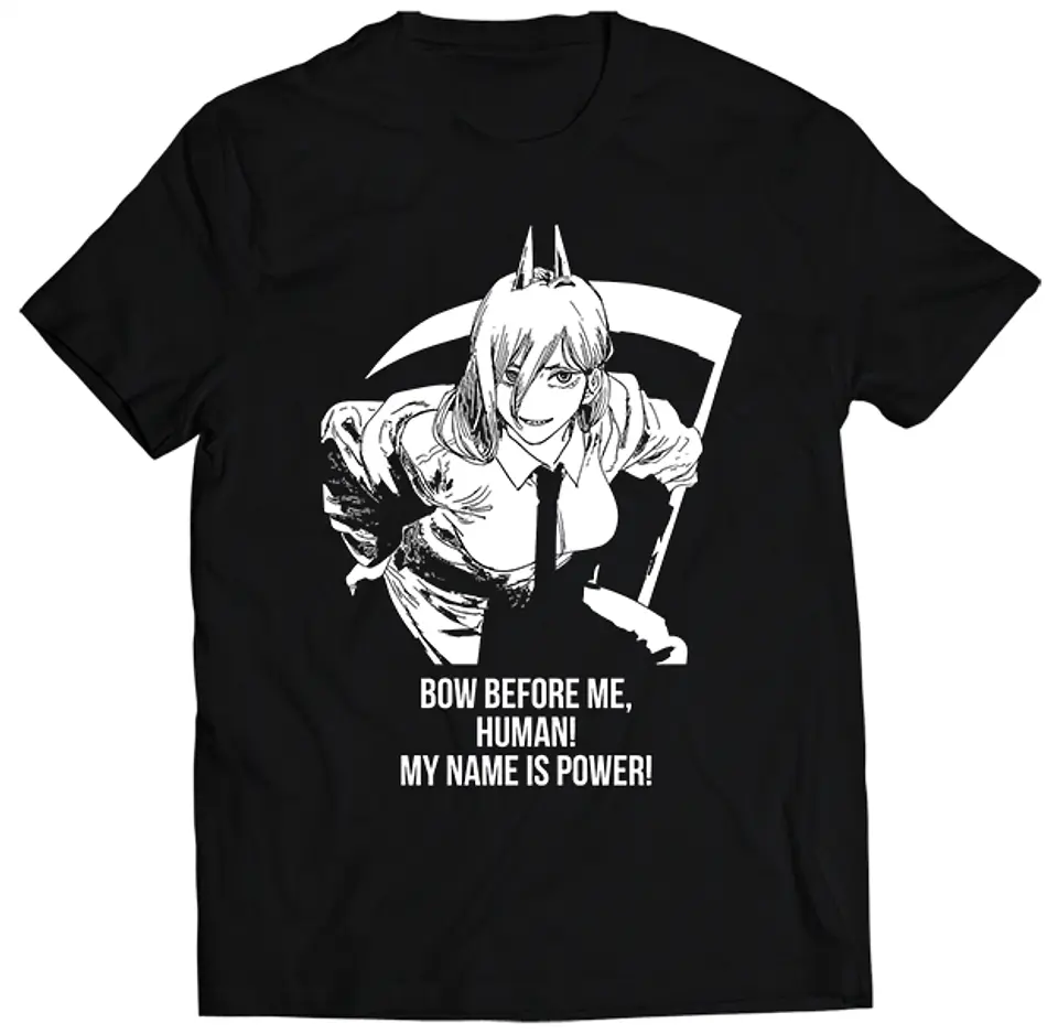 Polera Chainsaw Man - My Name Is POWER | Anime Japonés 1