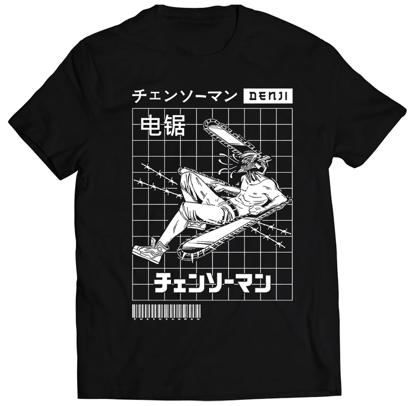Polera Chainsaw Man - Denji Barras | Anime Japonés 1