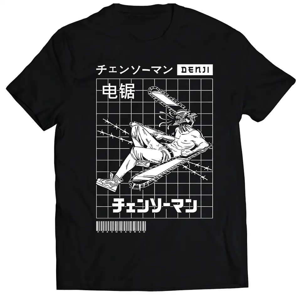 Polera Chainsaw Man - Denji Barras | Anime Japonés 1
