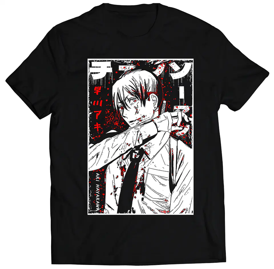 Polera Chainsaw Man - Aki Blood | Anime Japonés 1