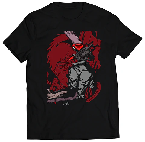 Polera Chainsaw Man - Rojo Oscuro | Anime Japonés