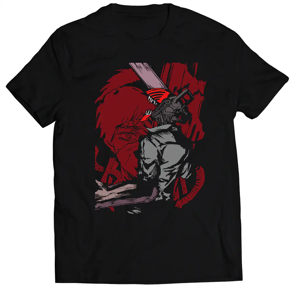 Polera Chainsaw Man - Rojo Oscuro | Anime Japonés 1