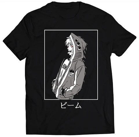 Polera Chainsaw Man - Shark Hoodie | Anime Japonés