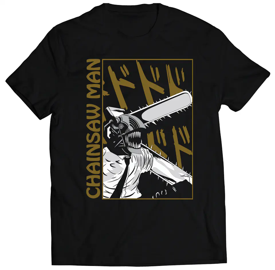 Polera Chainsaw Man - Denji Amarillo Oscuro | Anime Japonés 1