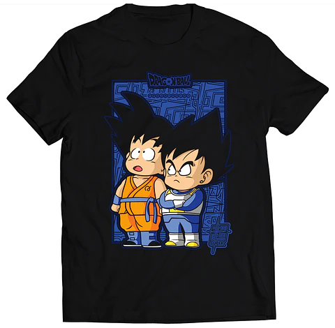 Polera Dragon Ball - Pequeños Goku y Vegeta | Anime Japonés
