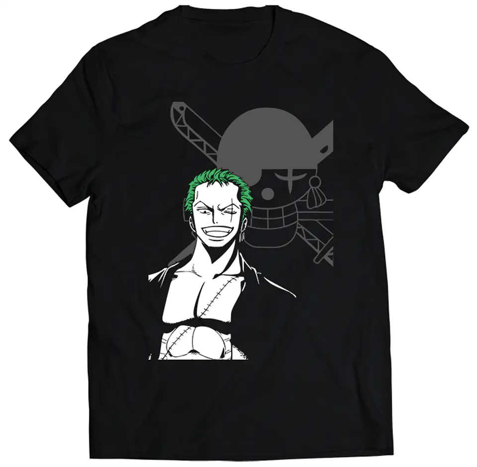 Polera One Piece - Zoro Logo Pirata | Anime Japonés 1