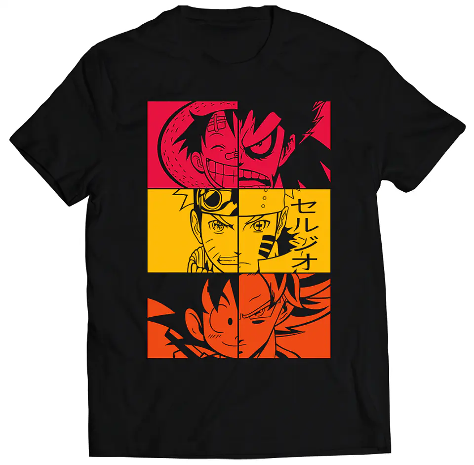 Polera Legendas Anime - Luffy, Naruto, Goku | Anime Japonés 1
