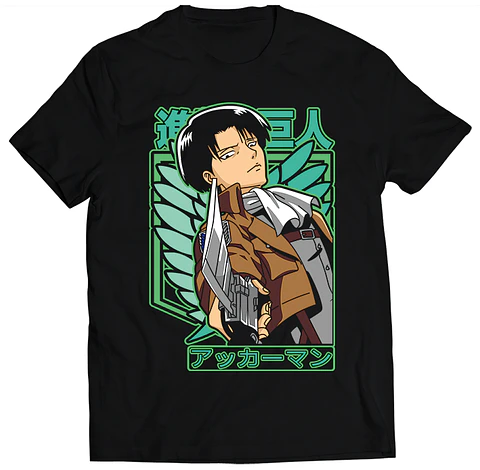 Polera Shingeki No Kyojin - Levi Verde | Anime Japonés