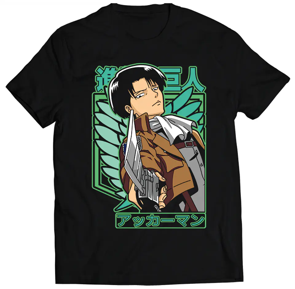 Polera Shingeki No Kyojin - Levi Verde | Anime Japonés 1