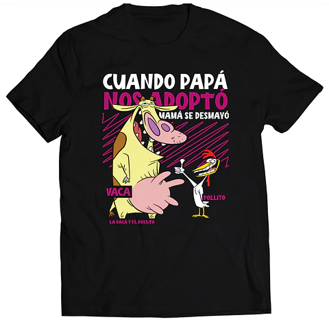 Polera La Vaca y El Pollito - Adoptados | Estilo Exclusivo