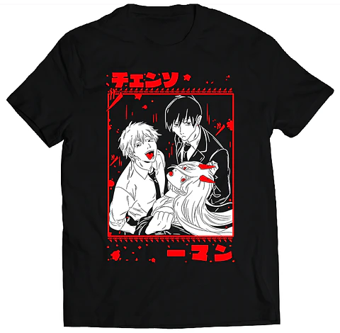 Polera Chainsaw Man - 3 en Rojo | Anime Japonés