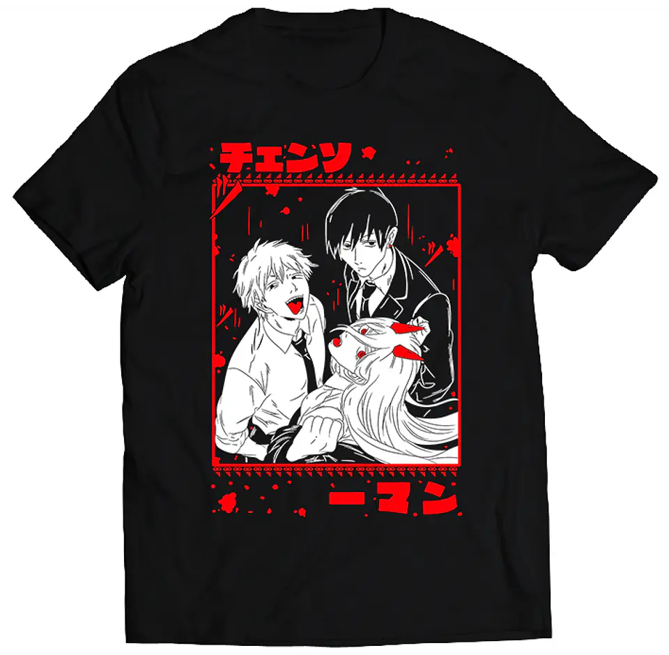 Polera Chainsaw Man - 3 en Rojo | Anime Japonés 1