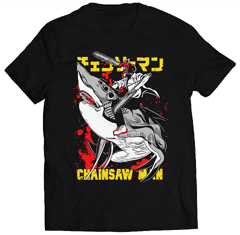 Polera Chainsaw Man - Shark Attack | Anime Japonés
