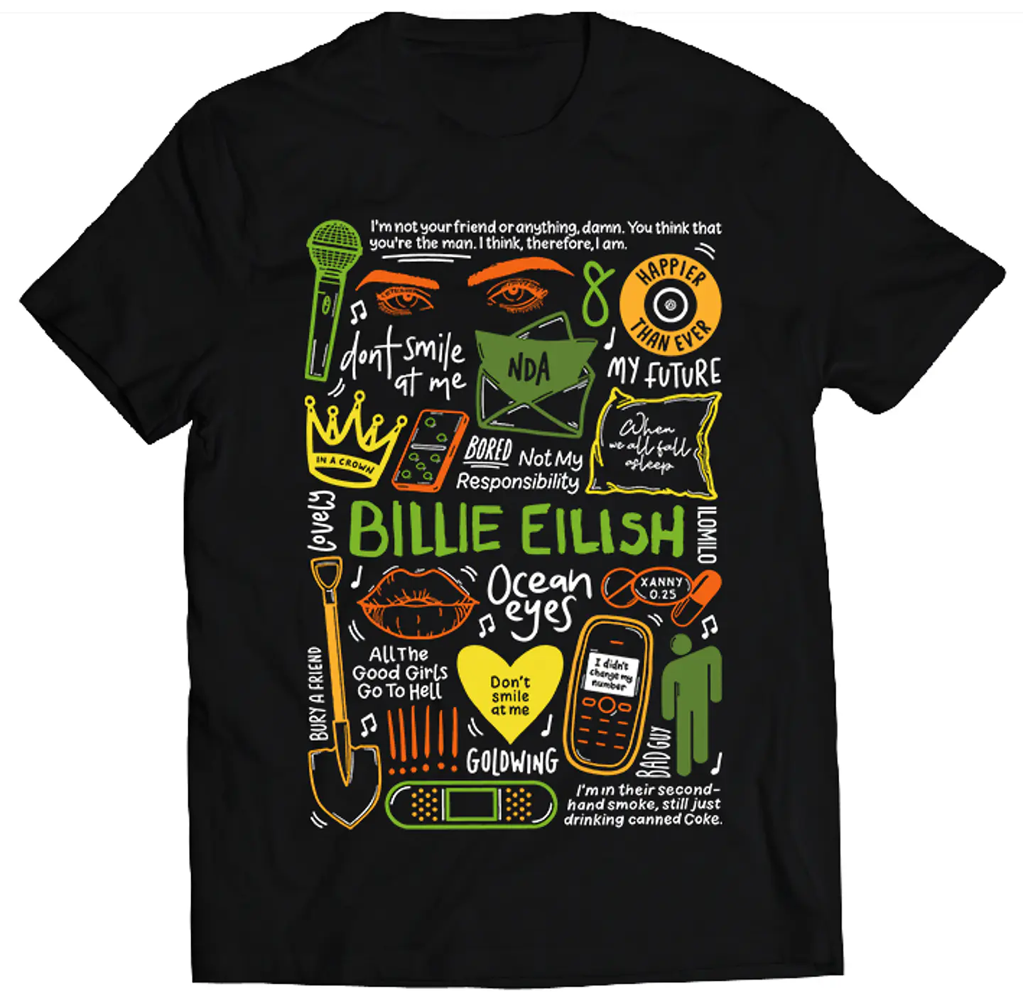 Polera Billie Eilish - Temazos Color | Música Pop 1