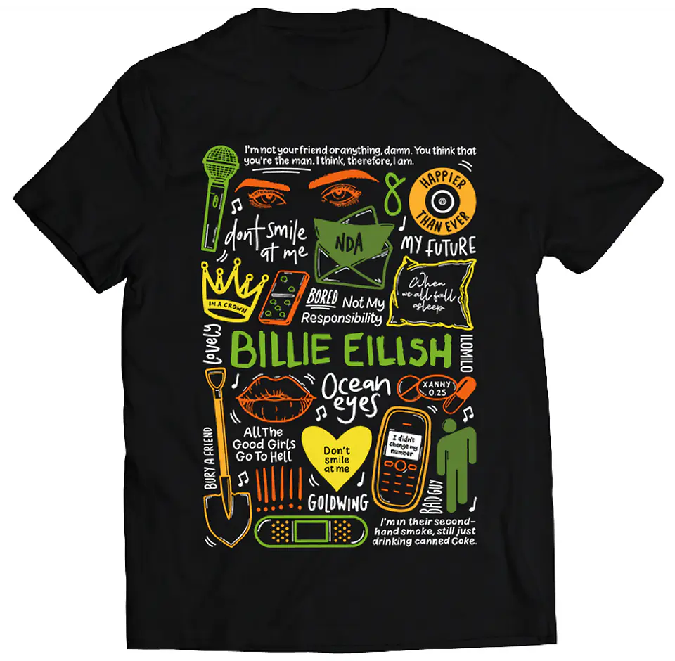 Polera Billie Eilish - Temazos Color | Música Pop 1