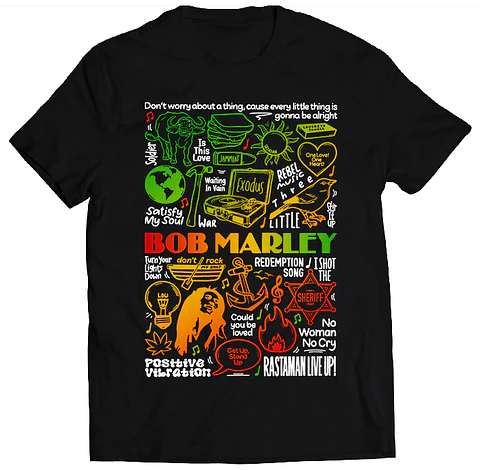 Polera Bob Marley - Temazos Tricolor | Música