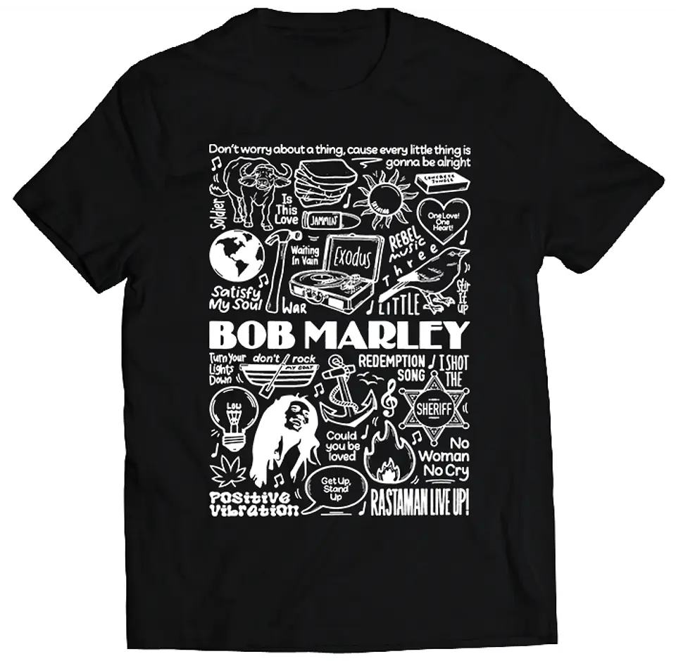 Polera Bob Marley - Temazos White | Música 1