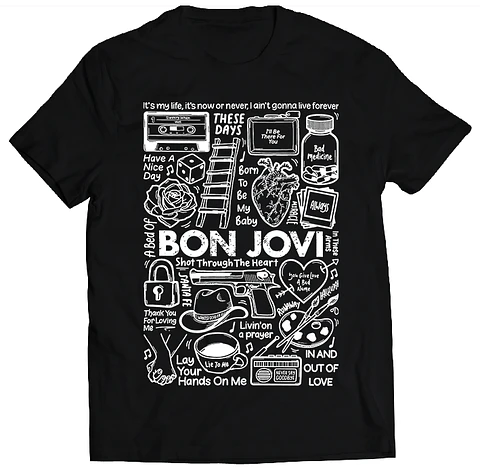 Polera Bon Jovi - Temazos White | Rock