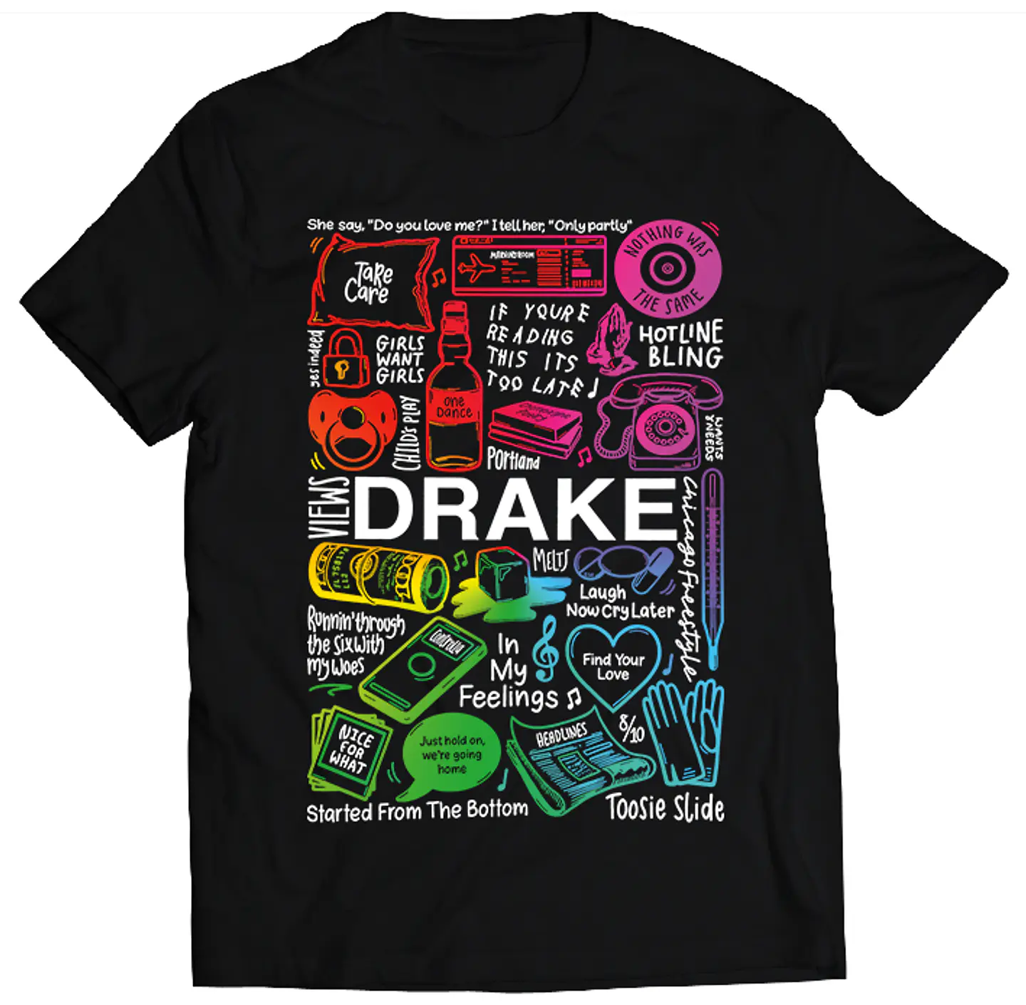 Polera Drake - Temazos Rainbow | Hip-Hop / Rap 1
