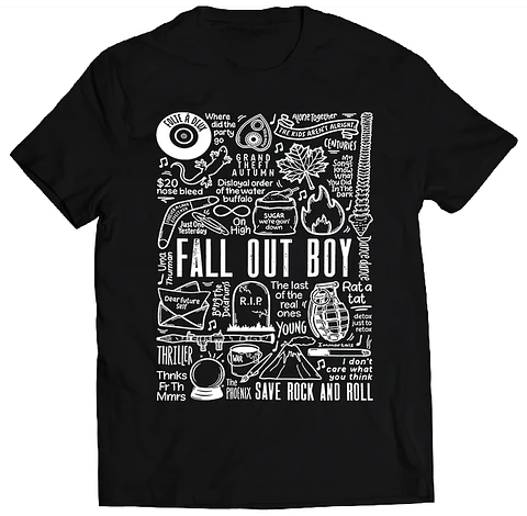 Polera Fall Out Boy - Temazos White | Música Pop
