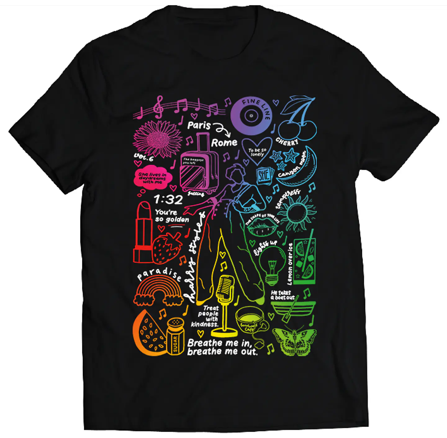 Polera Harry Styles - Fine Line Cancionero Rainbow | Música Pop 1