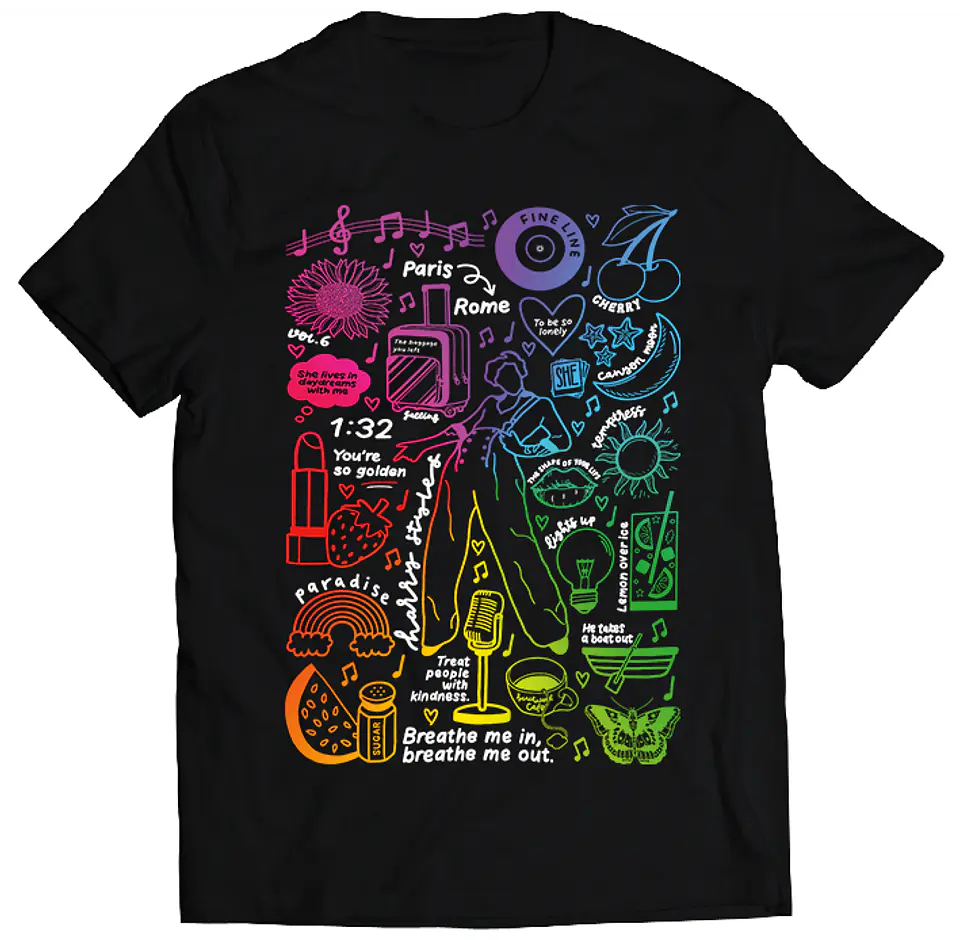 Polera Harry Styles - Fine Line Cancionero Rainbow | Música Pop 1