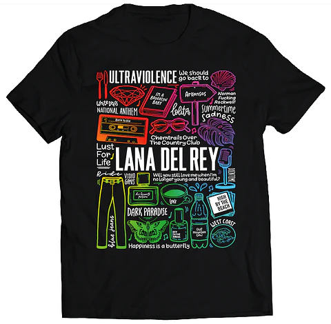 Polera Lana del Rey - Temazos Rainbow | Música Pop