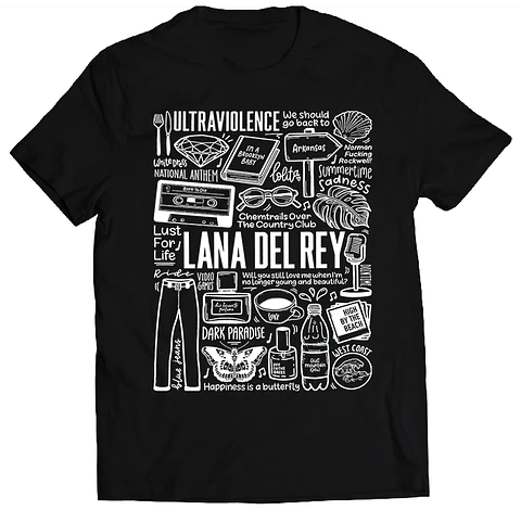 Polera Lana del Rey - Temazos White | Música Pop