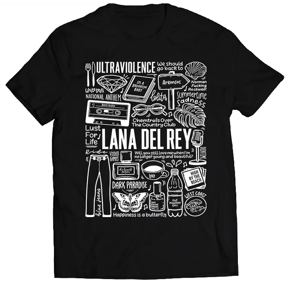 Polera Lana del Rey - Temazos White | Música Pop 1