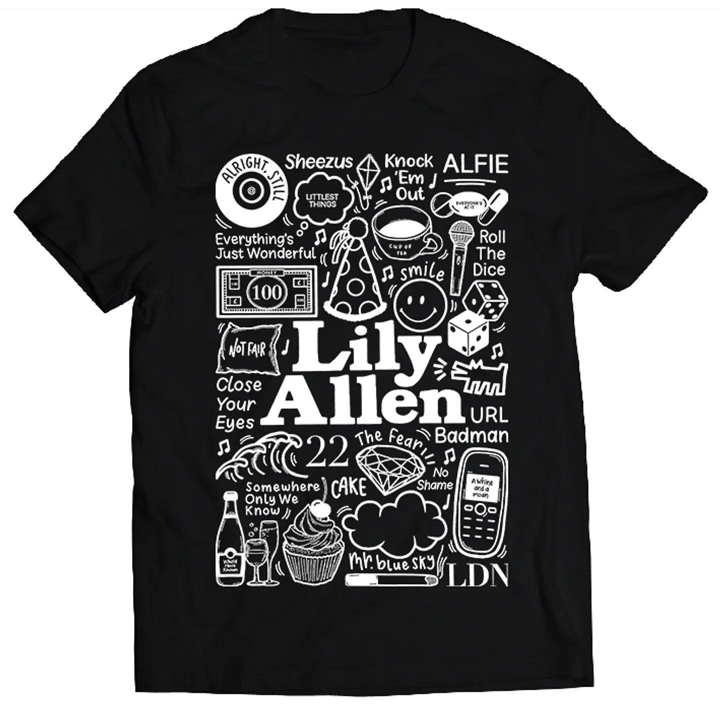 Polera Lily Allen - Temazos White | Música Pop 1