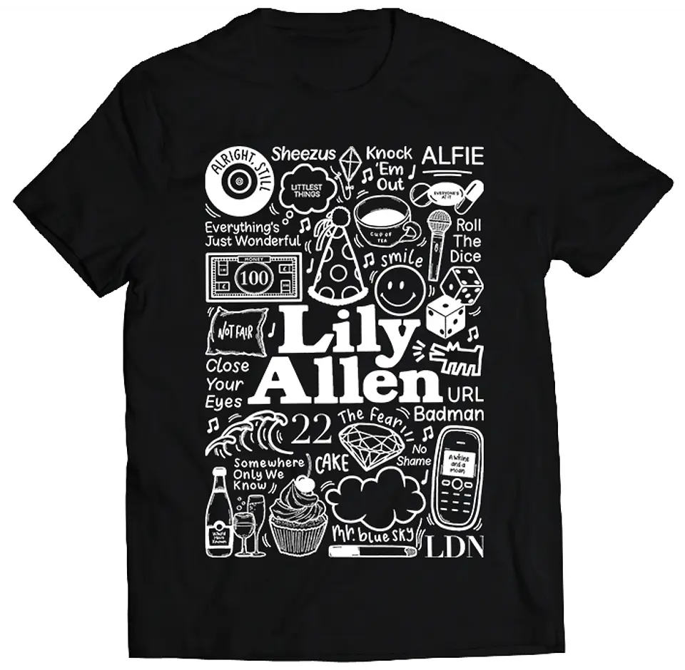 Polera Lily Allen - Temazos White | Música Pop 1