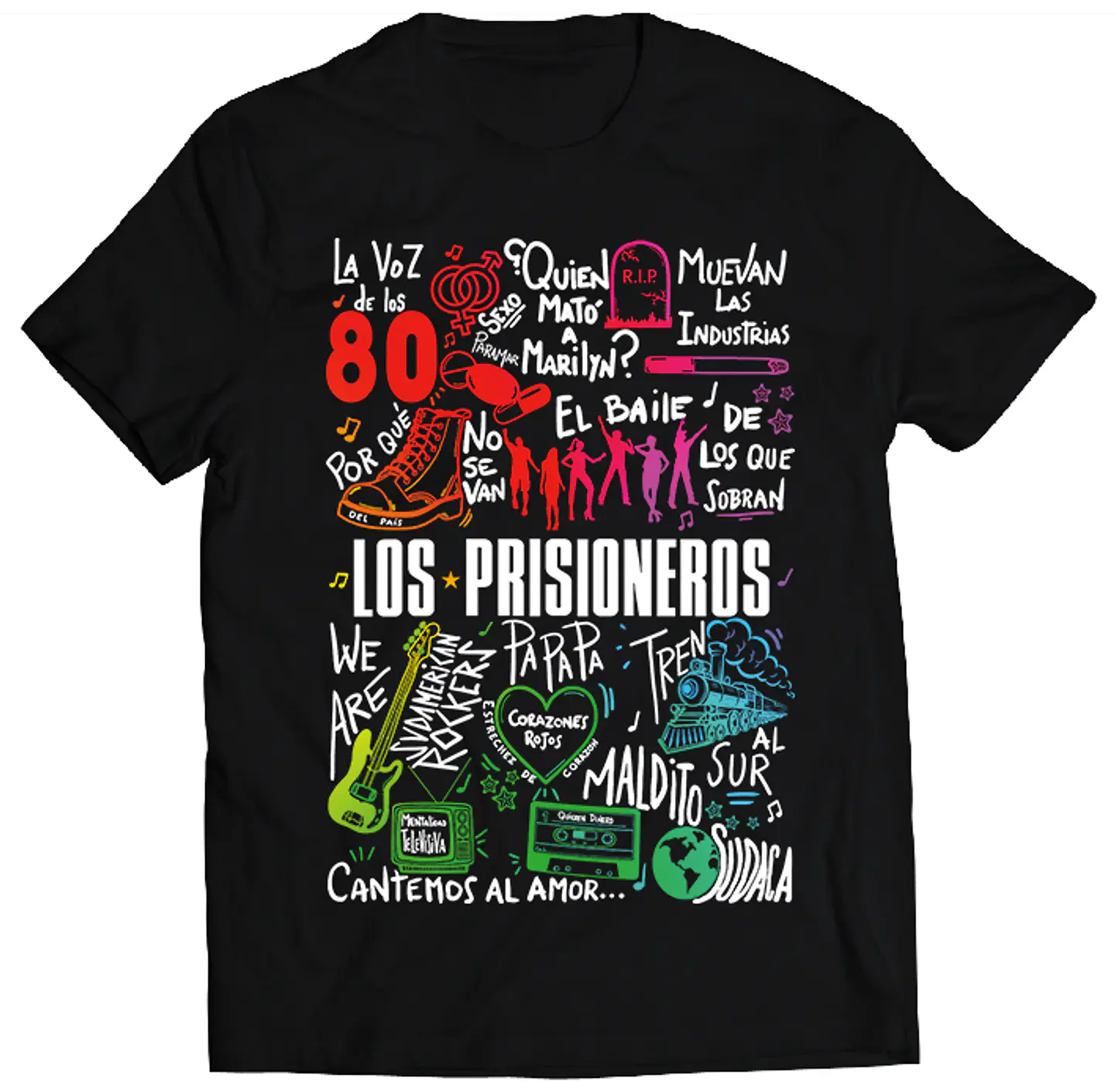 Polera Los Prisioneros - Temazos Rainbow | Rock 1
