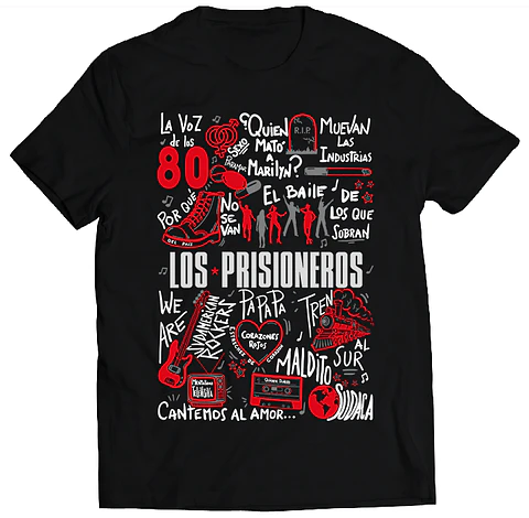 Polera Los Prisioneros - Temazos Rojo/Plomo | Rock