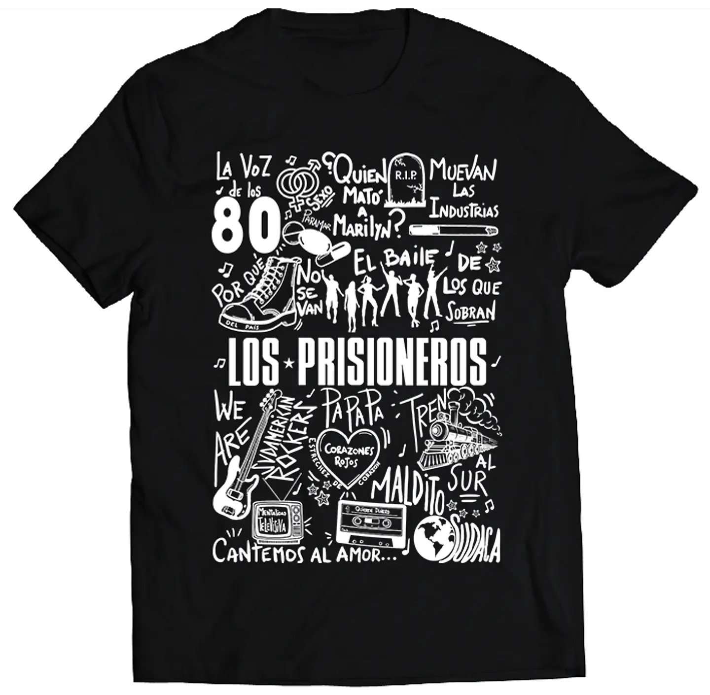 Polera Los Prisioneros - Temazos White | Rock 1