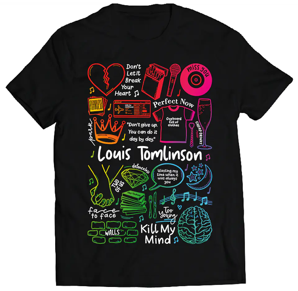 Polera Louis Tomlinson - Temazos Rainbow | Música Pop 1
